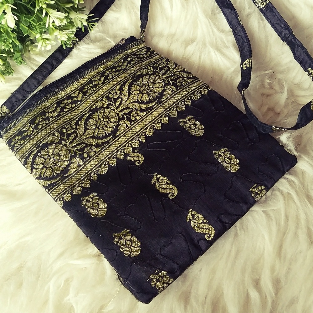 NWT Bollywood silk pouch crossbody bag